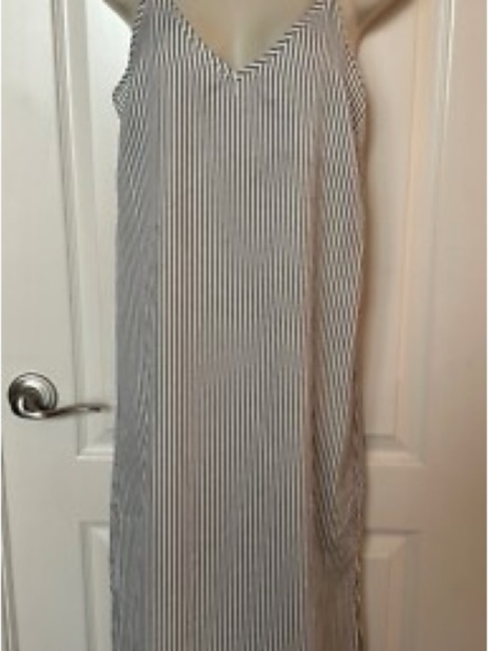 a new day greyish Black and White Striped Slip Maxi Dress